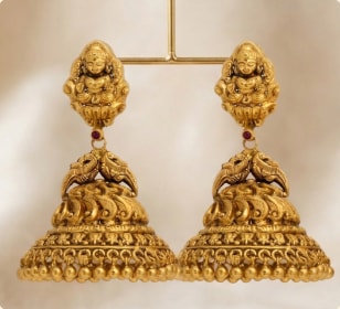 Temple design Lakshmi Jhumka